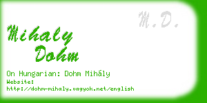 mihaly dohm business card